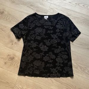 Vintage Jaclyn Smith Black Floral Shirt